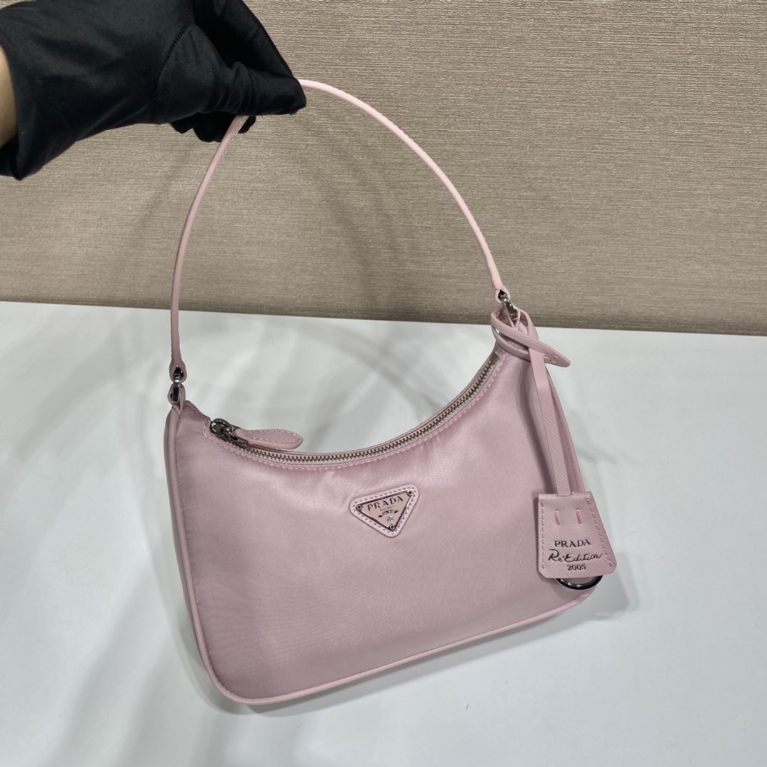 Prada Mini Re Edition 2005 Re Nylon And Saffiano Bag Alabaster Pink 1NE204